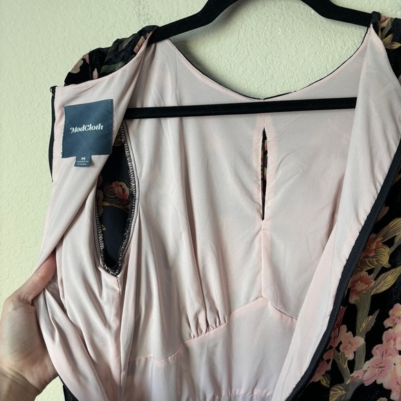 Modcloth Velvet Floral Soiree Saunter Maxi Dress Evening - Picture 15 of 15